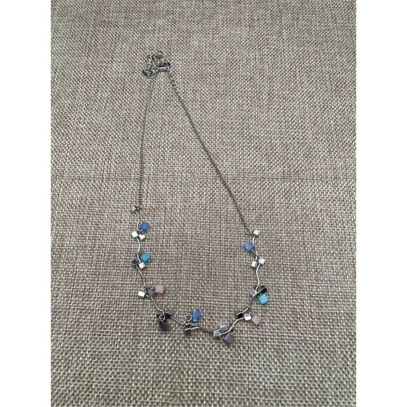 Lia Sophia Chatterbox Necklace Adjustable Silver Tone - Picture 6 of 7